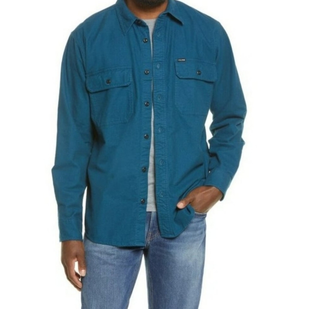 FILSON | Field Chamois Flannel Button Down Shirt Teal Blue Size XXL 2XL